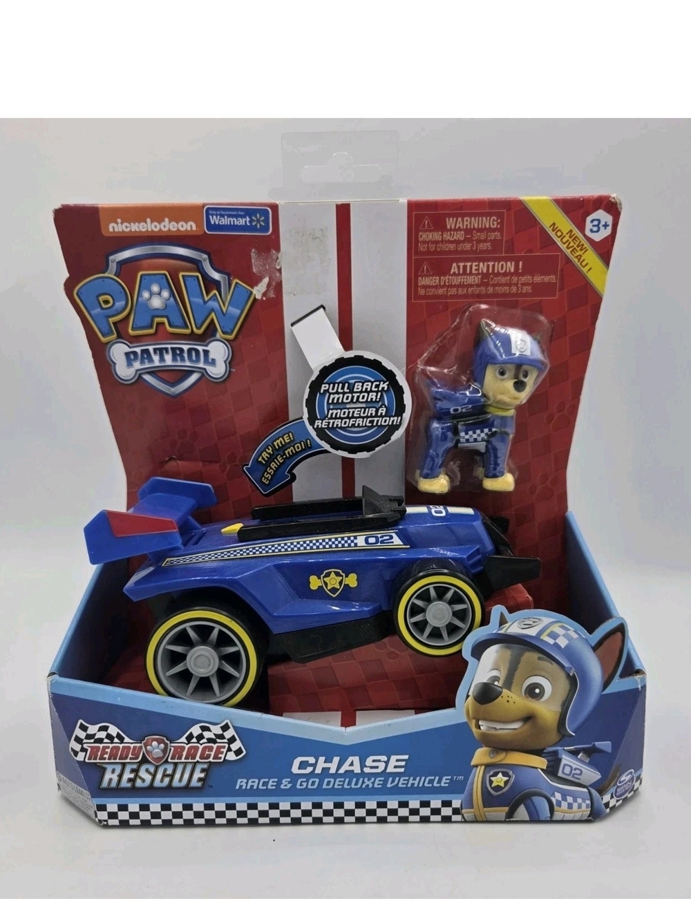 PAW PATROL - CHASE'S, Ready, Race, & Go Deluxe Vehicle w/ Sound - Blue